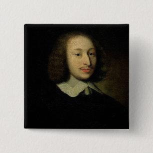 Portrait of Blaise Pascal 15 Cm Square Badge