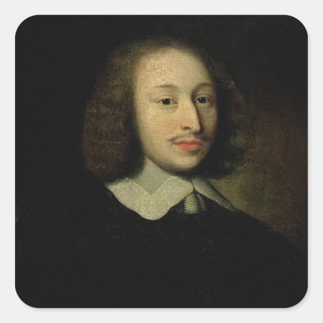 Portrait of Blaise Pascal Square Sticker (Front)