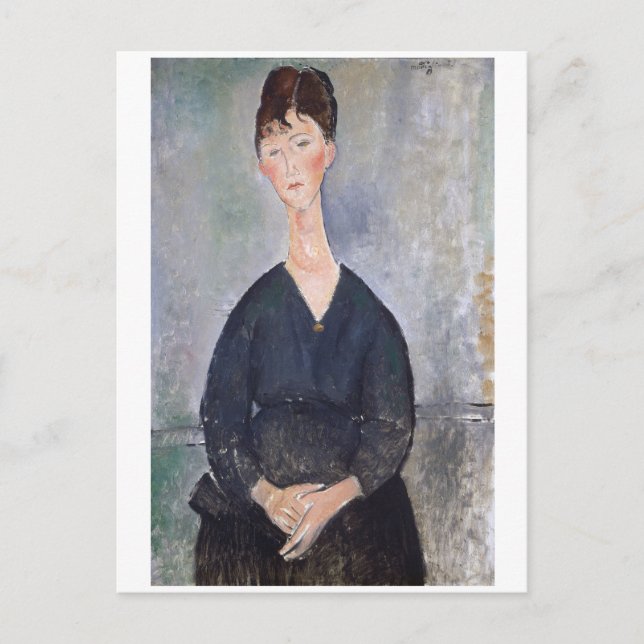 Portrait of Cafe Singer, Modigliani Postcard (Front)