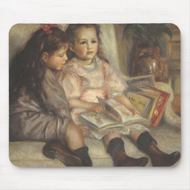 Portrait of Caillebotte Children by Pierre Renoir Mouse Pad (Front)