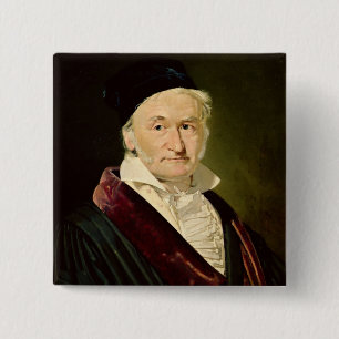 Portrait of Carl Friedrich Gauss, 1840 15 Cm Square Badge