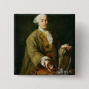 Portrait of Carlo Goldoni 15 Cm Square Badge