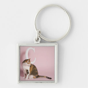 Portrait of cat key ring
