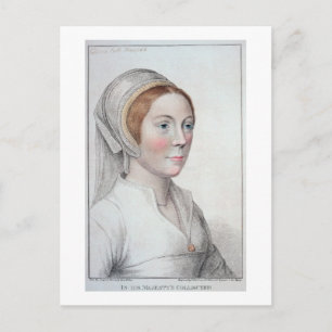 Portrait of Catherine Howard (1520-42) engraved by Postcard