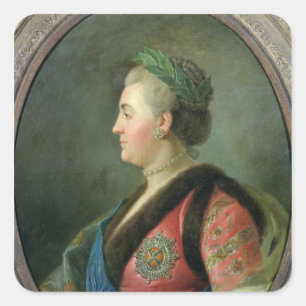 Portrait of Catherine II of Russia Square Sticker
