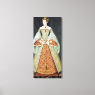 Portrait of Catherine Parr (1512-48), 1545 (colour Canvas Print