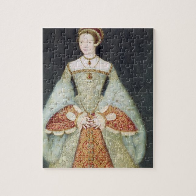 Portrait of Catherine Parr (1512-48), 1545 (colour Jigsaw Puzzle (Vertical)