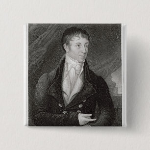 Portrait of Charles Brockden Brown (1771-1810), en 15 Cm Square Badge