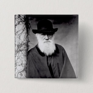 Portrait of Charles Darwin  1881 15 Cm Square Badge
