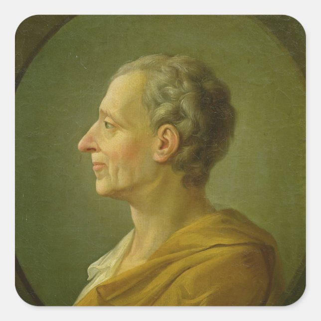 Portrait of Charles de Montesquieu Square Sticker (Front)