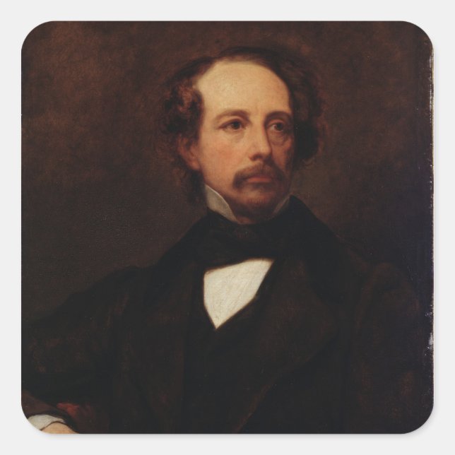 Portrait of Charles Dickens  1855 Square Sticker (Front)