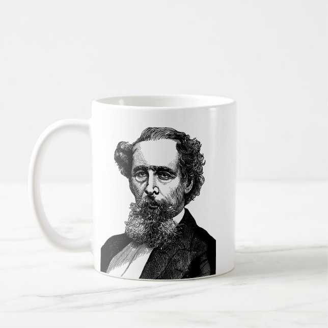 Portrait of Charles Dickens Coffee Mug (Left)