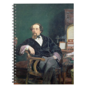 Portrait of Charles Dickens (oil on canvas) Spiral Notebook
