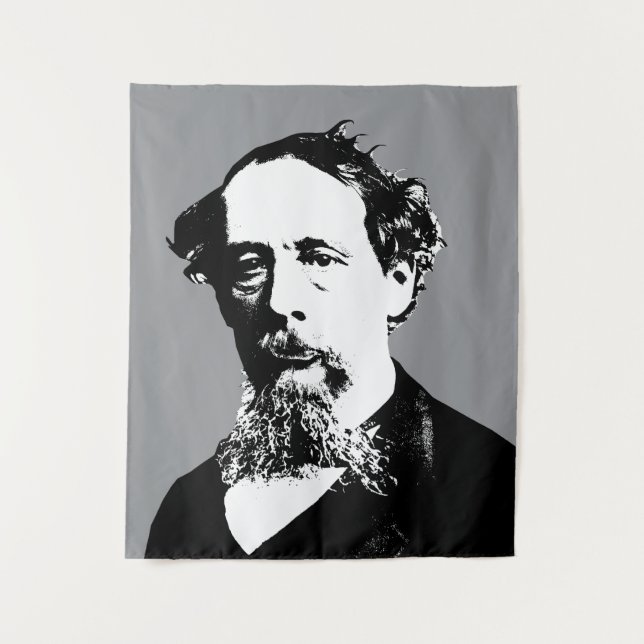 Portrait of Charles Dickens Tapestry (Front)