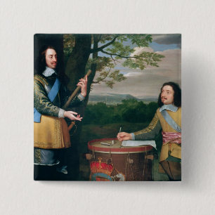 Portrait of Charles I and Sir Edward Walker 15 Cm Square Badge