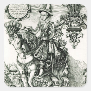 Portrait of Charles I as a Prince Square Sticker
