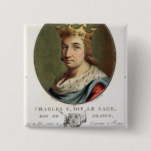 Portrait of Charles V, Called 'The Wise' King of F 15 Cm Square Badge