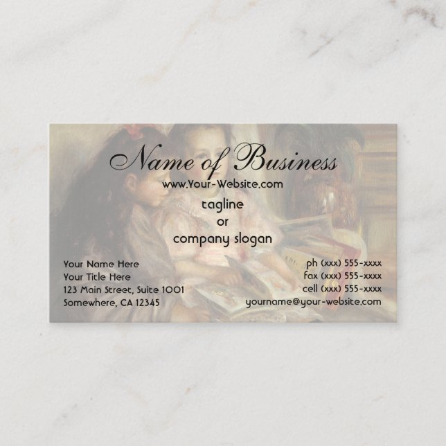 Portrait of Children of Caillebotte, Pierre Renoir Business Card (Front)