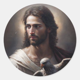 Portrait of Christ Classic Round Sticker