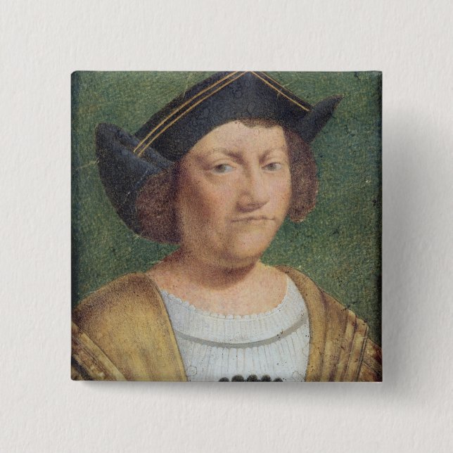 Portrait of Christopher Columbus 15 Cm Square Badge (Front)