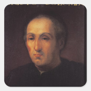 Portrait of Christopher Columbus Square Sticker