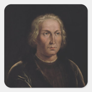Portrait of Christopher Columbus Square Sticker