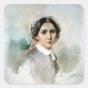 Portrait of Clara Schumann  1853 Square Sticker