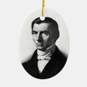 Portrait of Classical Liberal Frederic Bastiat Ceramic Tree Decoration