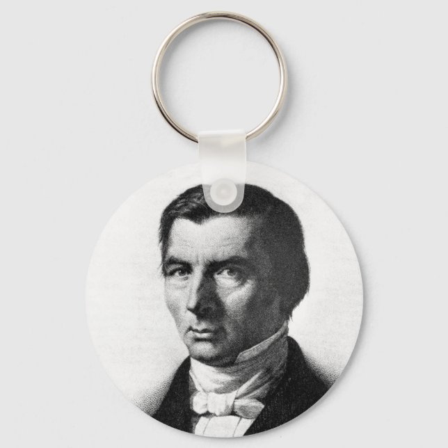 Portrait of Classical Liberal Frederic Bastiat Key Ring (Front)