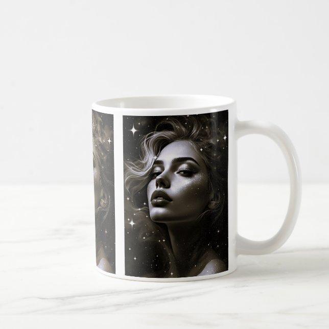 Portrait of cosmic beauty. coffee mug (Right)
