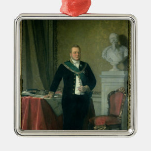 Portrait of Count Camillo Berso of Cavour Metal Tree Decoration