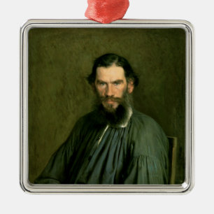 Portrait of Count Lev Nikolaevich Tolstoy  1873 Metal Tree Decoration