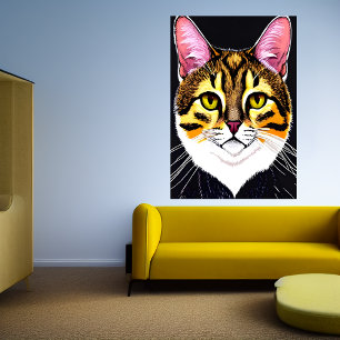 Portrait of cute cat AI Art Poster