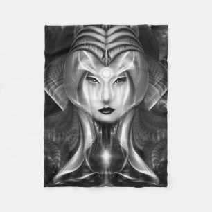 Portrait Of Cyiria Midnight Bright Fleece Blanket