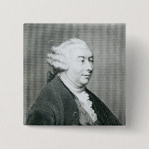 Portrait of David Hume 15 Cm Square Badge