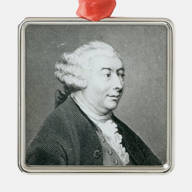 Portrait of David Hume Metal Tree Decoration (Front)