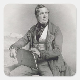 Portrait of David Roberts (1796-1864) frontispiece Square Sticker