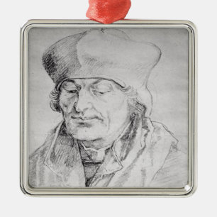 Portrait of Desiderius Erasmus 1520 Metal Tree Decoration