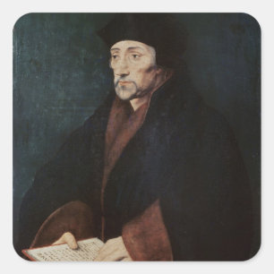 Portrait of Desiderius Erasmus  of Rotterdam Square Sticker