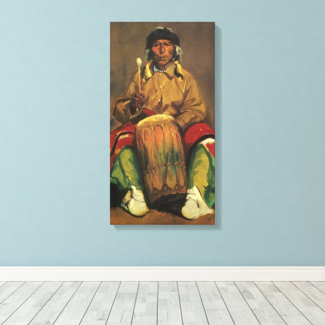 Portrait of Dieguito Roybal by Robert Henri Canvas Print (Insitu(Wood Floor))