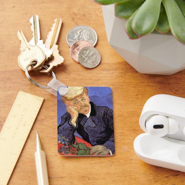 Portrait of Doctor Gachet by Vincent van Gogh Key Ring (Desk)