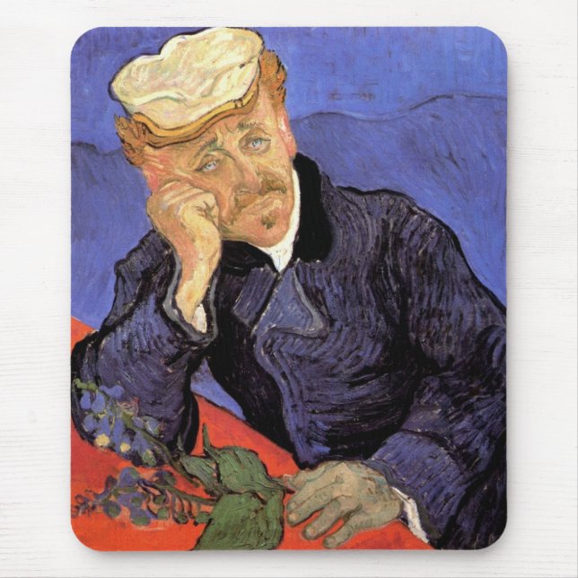 Portrait of Doctor Gachet by Vincent van Gogh Mouse Pad (Front)