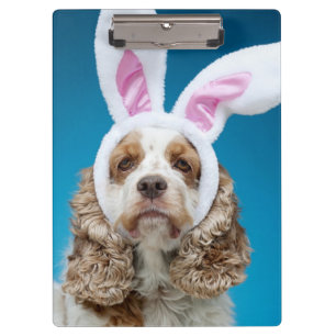 Portrait of dog wearing Easter bunny ears Clipboard