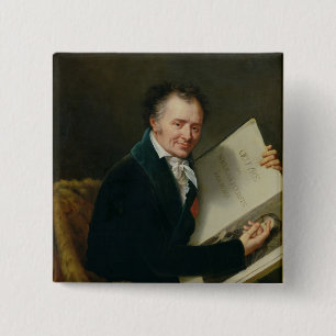 Portrait of Dominique Vivant Baron Denon, 1808 15 Cm Square Badge