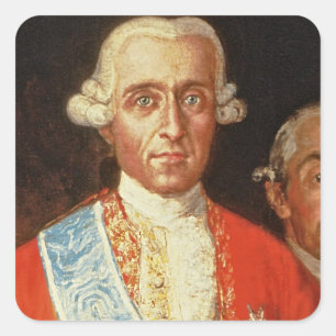 Portrait of Don Jose Monino y Redondo I Square Sticker