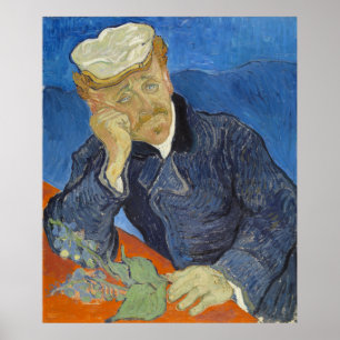 Portrait of Dr Gachet by Vincent Van Gogh Poster