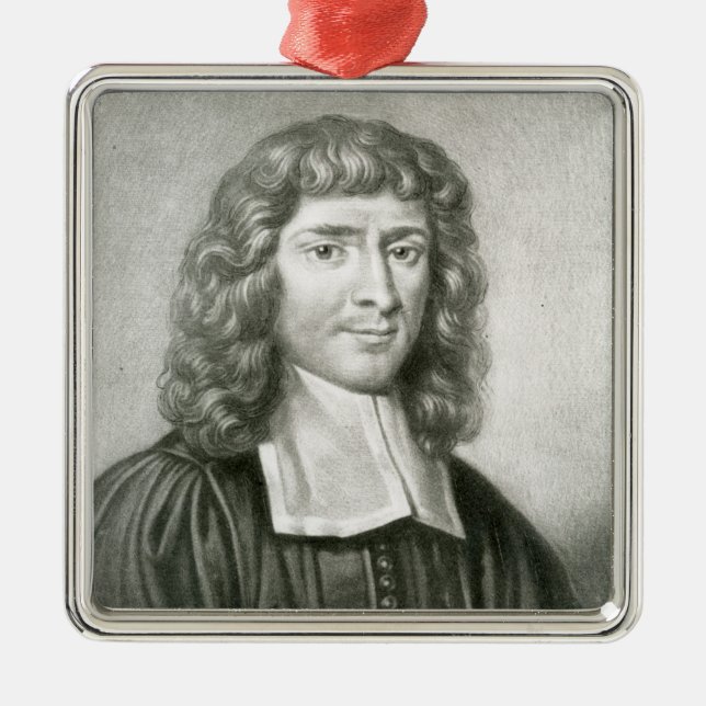 Portrait of Dr Isaac Barrow Metal Tree Decoration (Front)