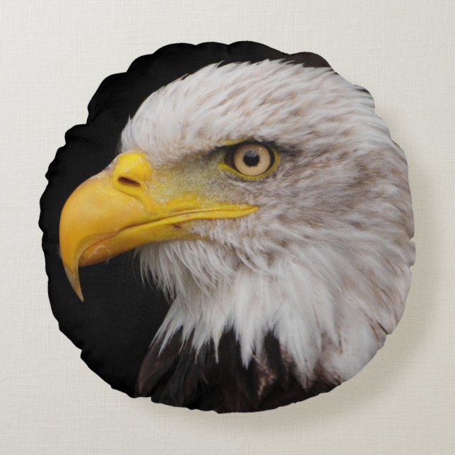 Portrait of eagle round cushion (Front)