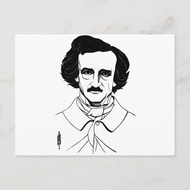 Portrait of Edgar Allan Poe Postcard (Front)