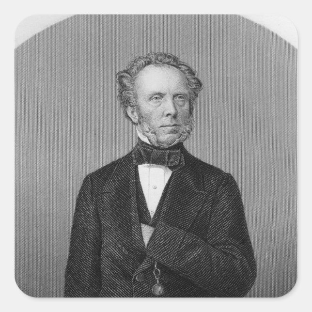 Portrait of Edward Baines Square Sticker (Front)